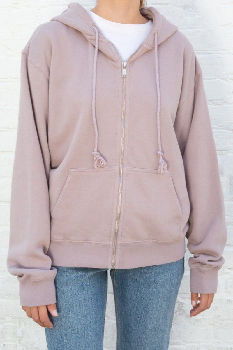 Sweat a Capuche Brandy Melville Christy Violette Clair | YXL-39011144